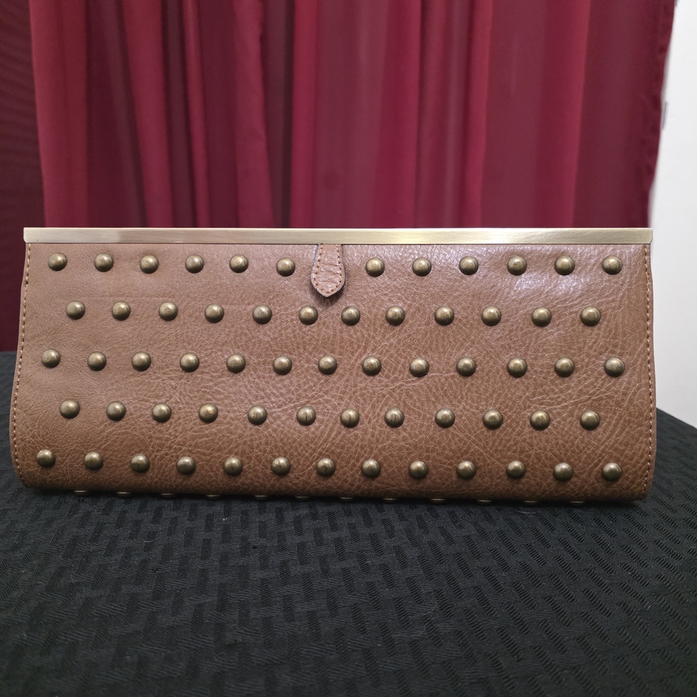 Brown Studded Clutch / Envelope Bag